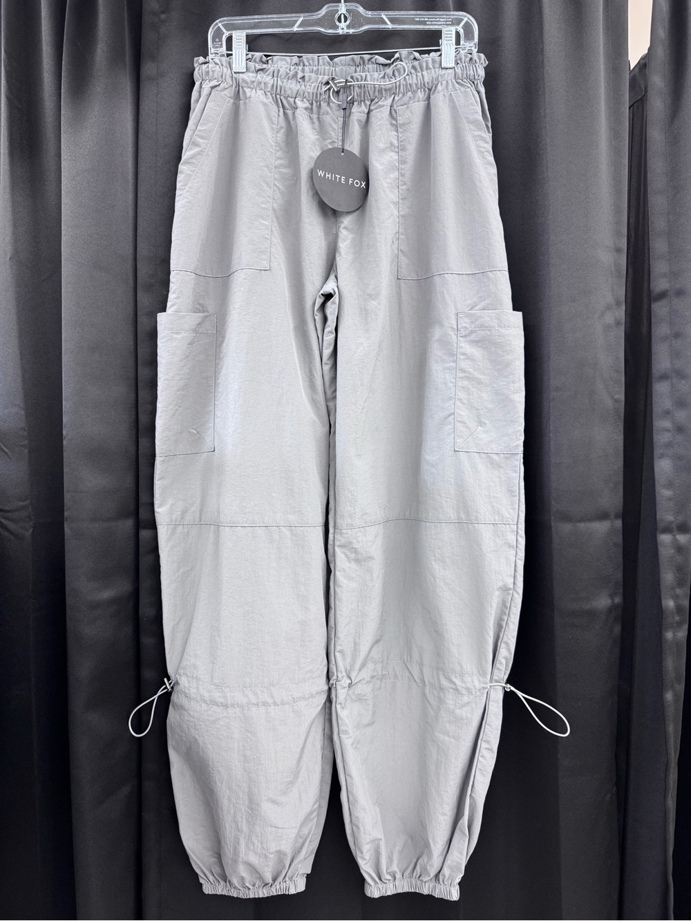 White Fox Boutique Light Gray Utility Joggers with Cargo Pockets